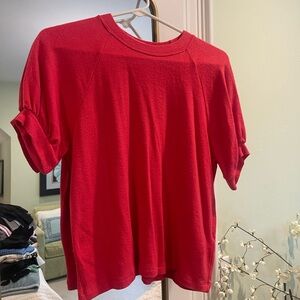 RED VELEVT BRAND SHORT SLEEVE TOP